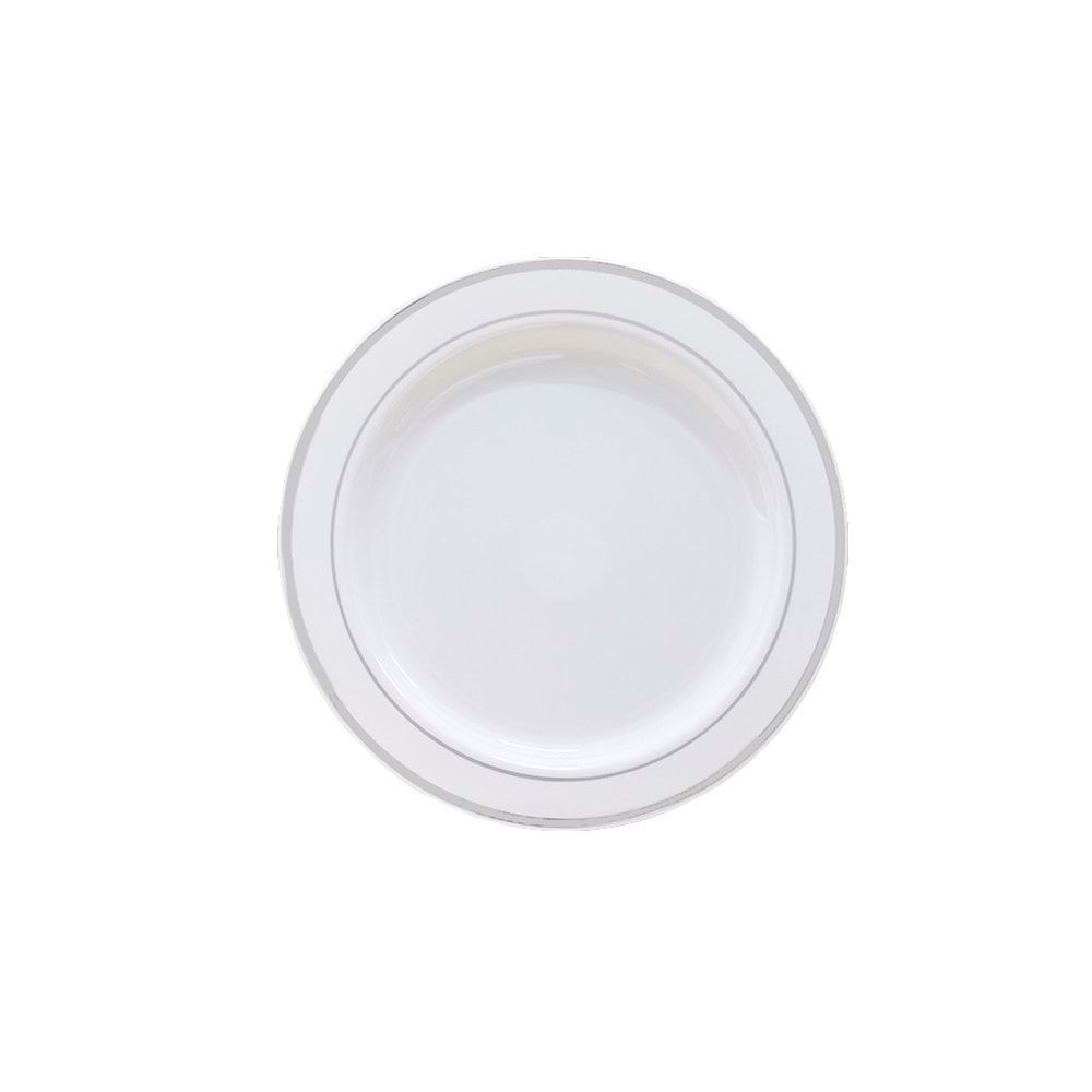 Plastik Lüx Gümüş Çizgili 18 cm