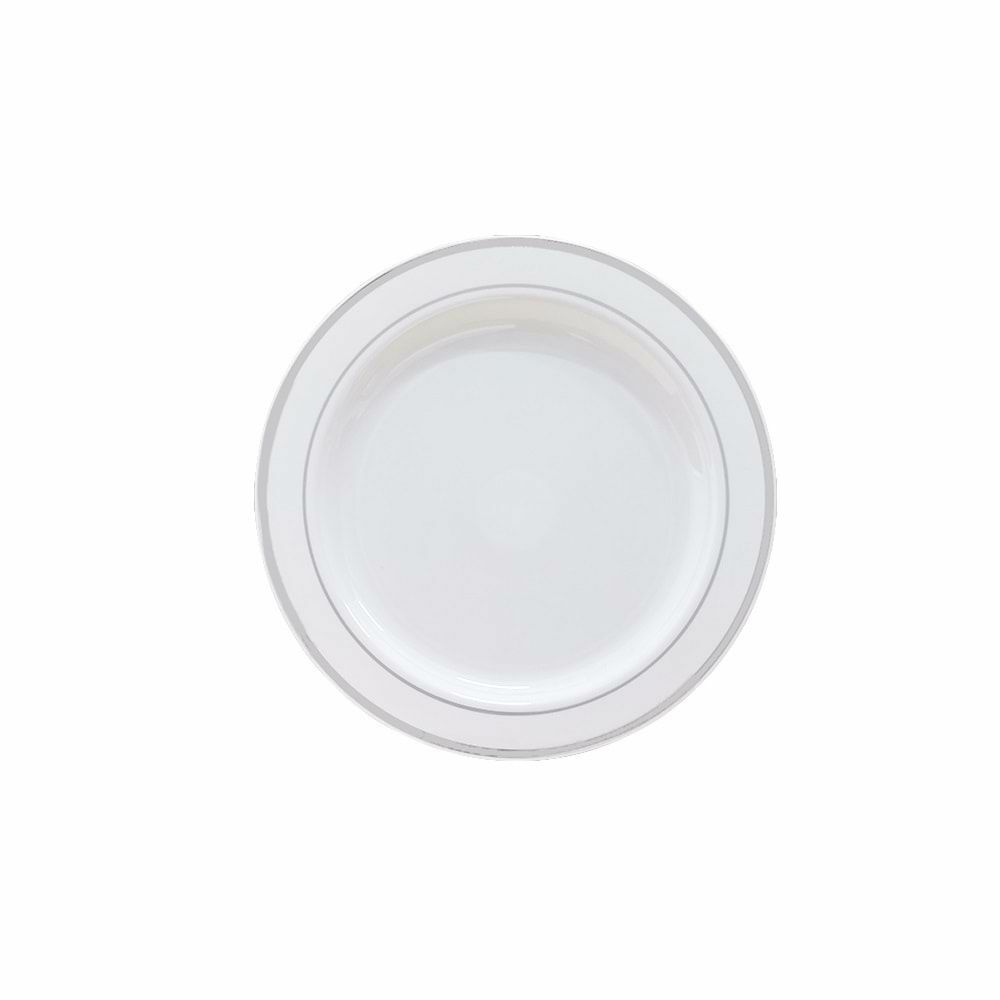 Plastik Lüx Gümüş Çizgili 26 cm