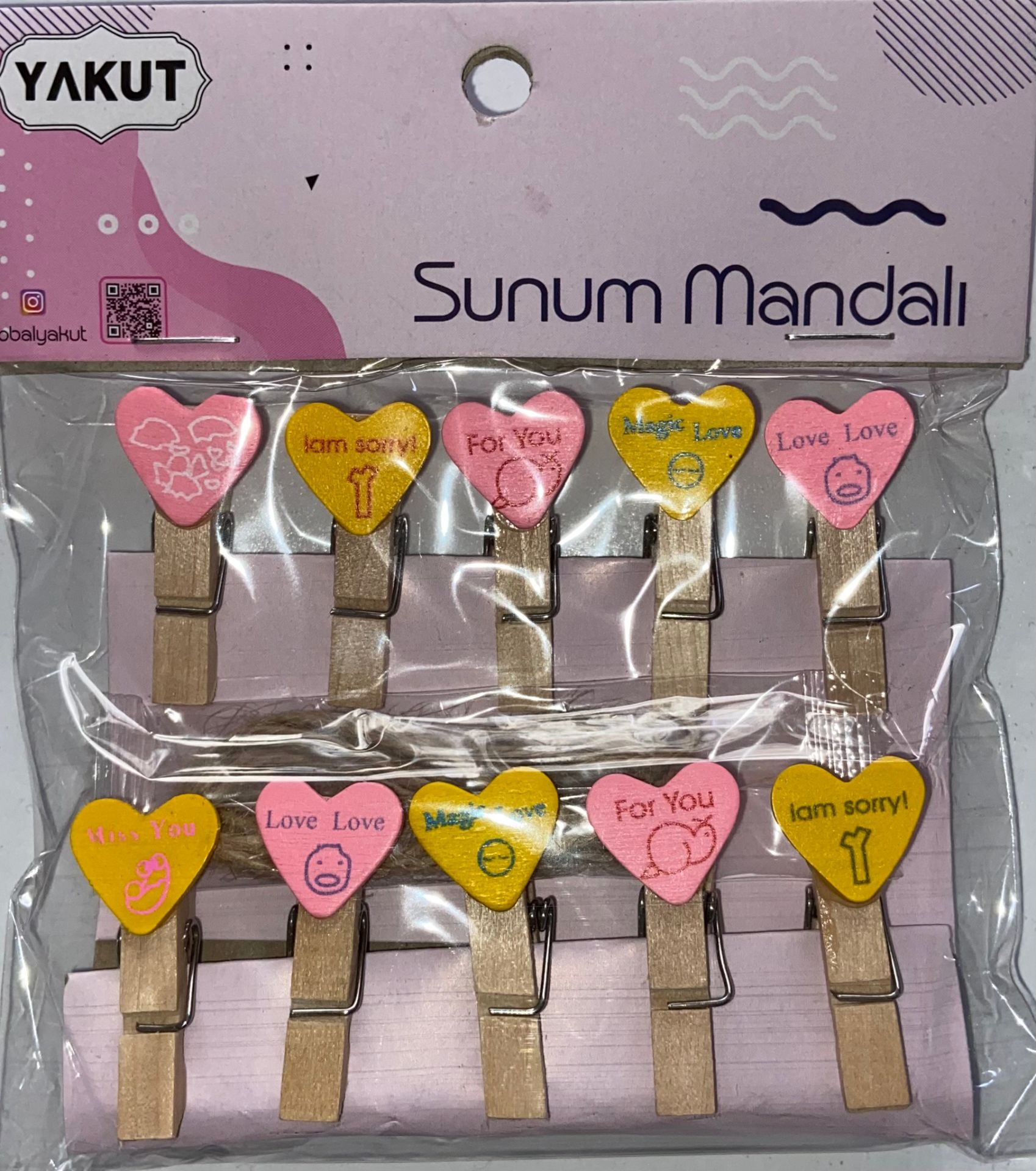 Ahşap Sunum Love Mandalı 10 lu