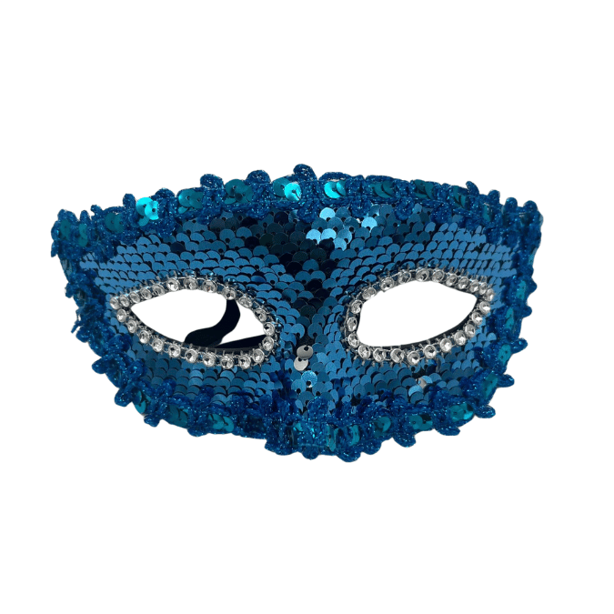 Maske Plastik Pullu Lüks Mavi