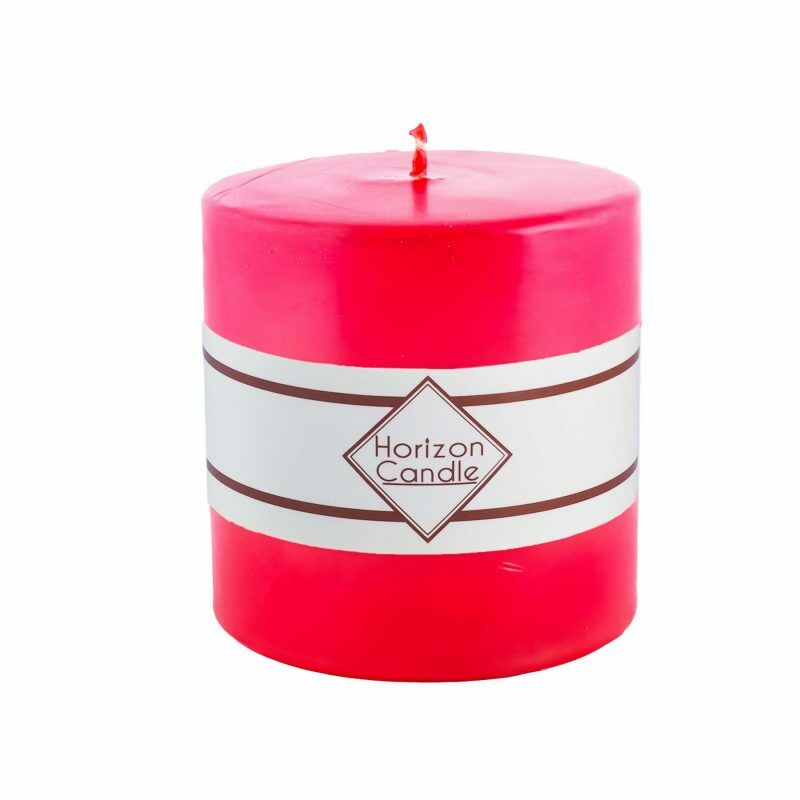 Silindir Mum - Kokusuz - Kırmızı Renk - 12*12 cm