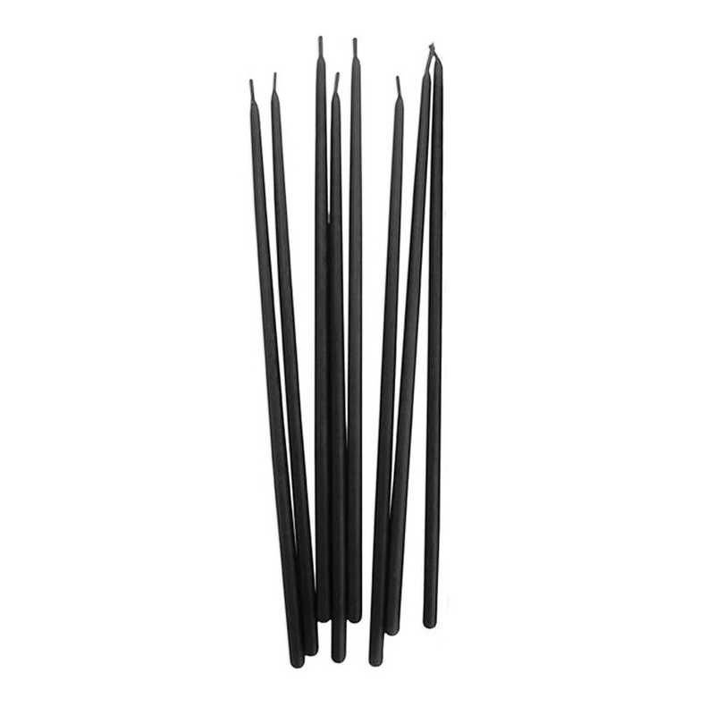 Siyah İnce Parti Mum 20 Cm 1 Adet