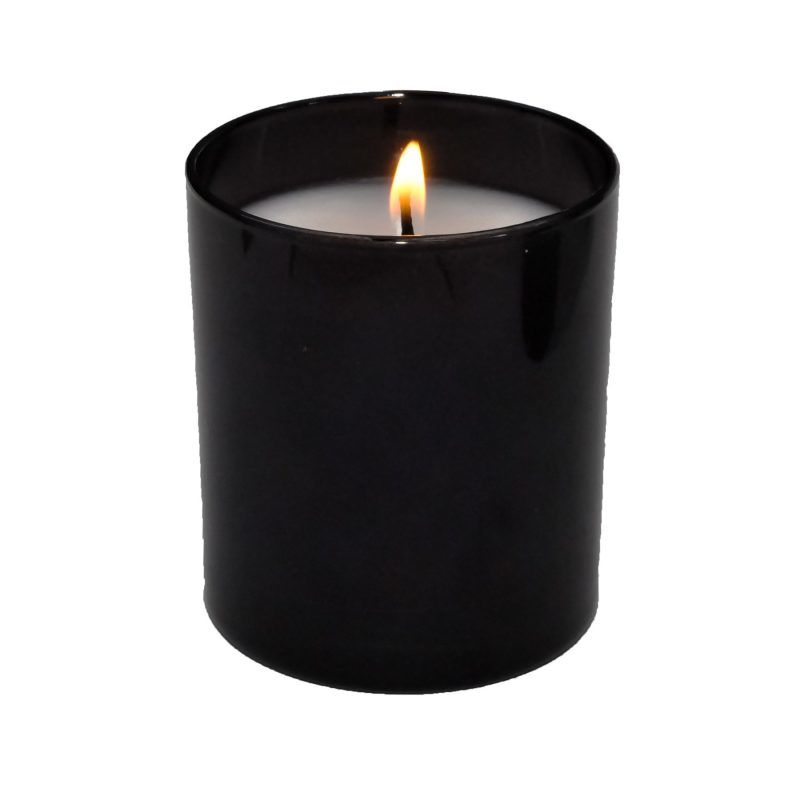 Boyalı Bardak Standart Mum - Mimoza Kokulu - tekli -siyah Renk - 6,5*8 cm