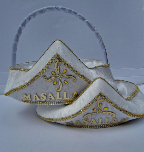 Sünnet Kına Tepsisi Ve Sepeti Maşallah Beyaz Gold Set