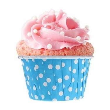 Mavi Puantiyeli Muffin Kek Kapsülü 25'li