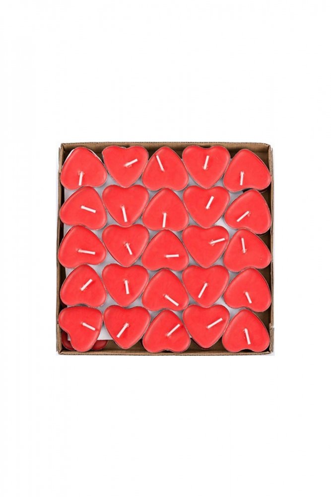 KIRMIZI KALPLİ TEALIGHT MUM 50'Lİ