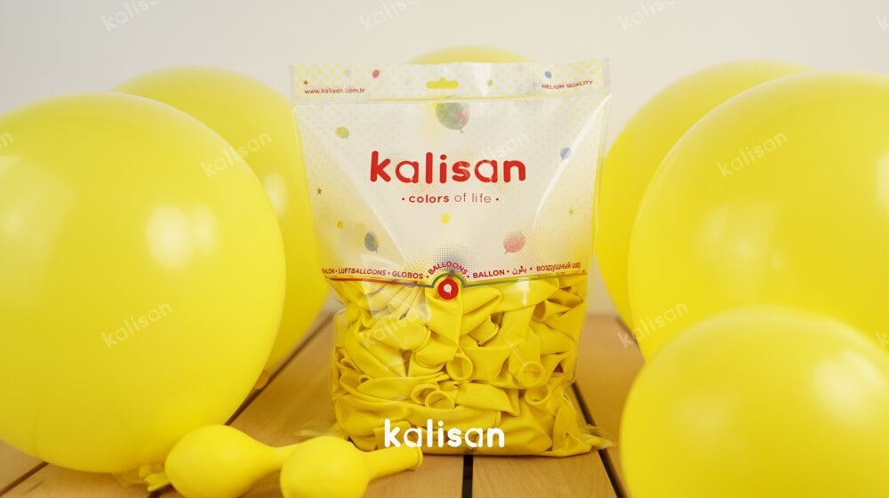 Kalisan 12'' Standart Sarı ( Yellow ) 100'lü Balon #2315