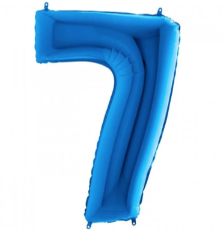 40'' Mavi 7 Rakam Folyo Balon 100 Cm