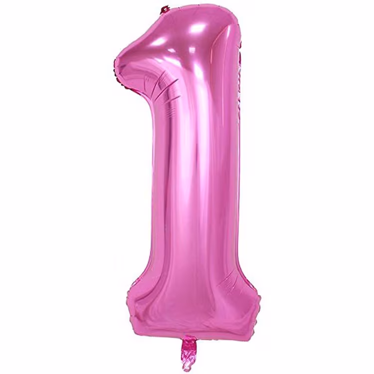 40'' Pembe 1 Rakam Folyo Balon  100 Cm