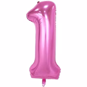 40'' Pembe 1 Rakam Folyo Balon  100 Cm