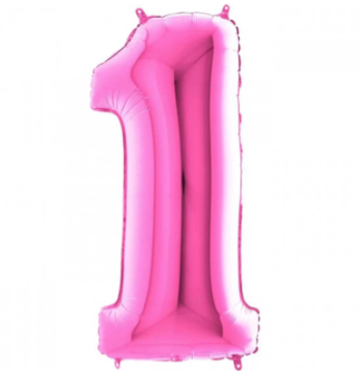 40'' Pembe 1 Rakam Folyo Balon  100 Cm