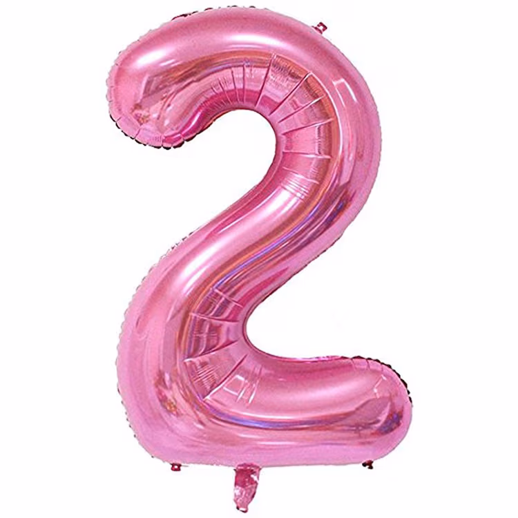 40'' Pembe 2 Rakam Folyo Balon  100 Cm