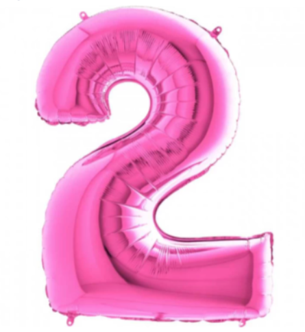 40'' Pembe 2 Rakam Folyo Balon  100 Cm