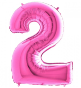 40'' Pembe 2 Rakam Folyo Balon  100 Cm