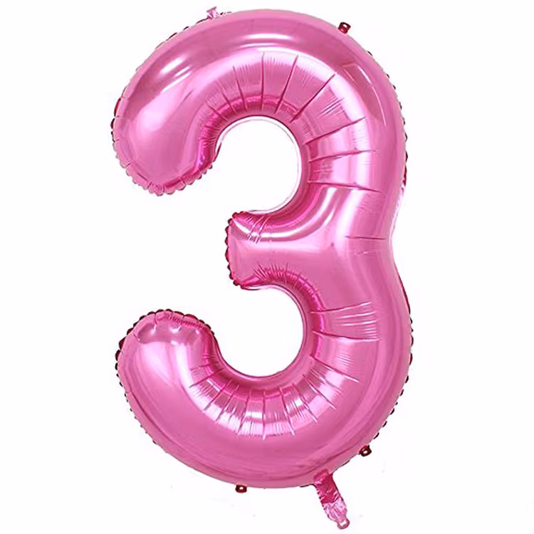 40'' Pembe 3 Rakam Folyo Balon  100 Cm
