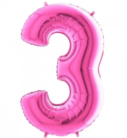 40'' Pembe 3 Rakam Folyo Balon  100 Cm