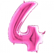 40'' Pembe 4 Rakam Folyo Balon  100 Cm