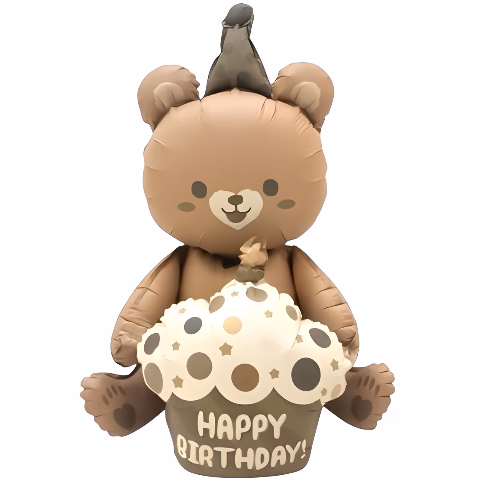 Kahverengi Pastalı Retro Ayı Folyo Balon 60-40 cm 1293