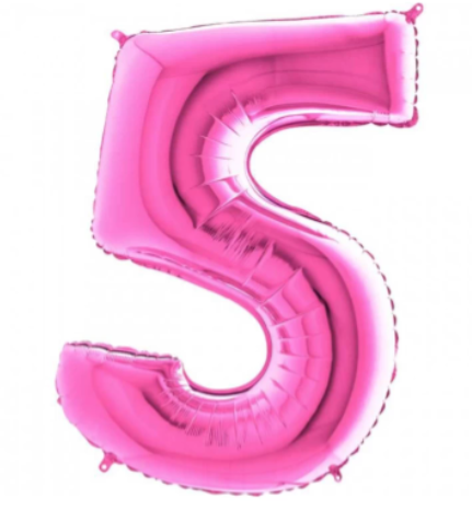 40'' Pembe 5 Rakam Folyo Balon  100 Cm
