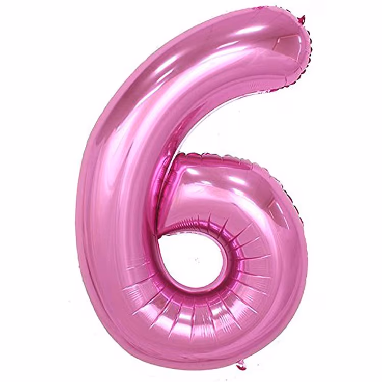 40'' Pembe 6 Rakam Folyo Balon  100 Cm