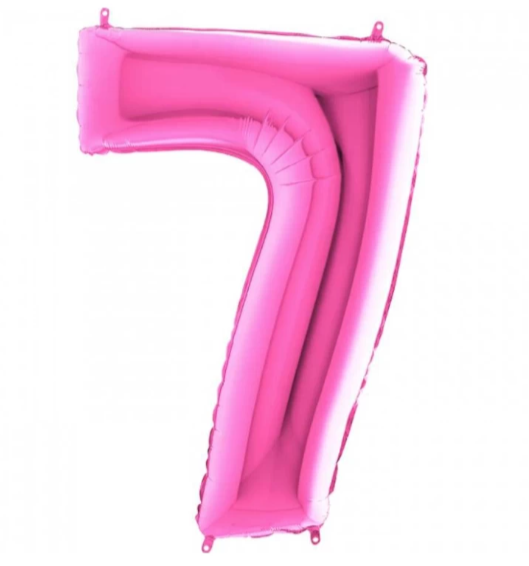 40'' Pembe 7 Rakam Folyo Balon  100 Cm