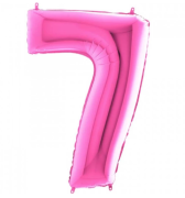 40'' Pembe 7 Rakam Folyo Balon  100 Cm