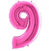 40'' Pembe 9 Rakam Folyo Balon  100 Cm