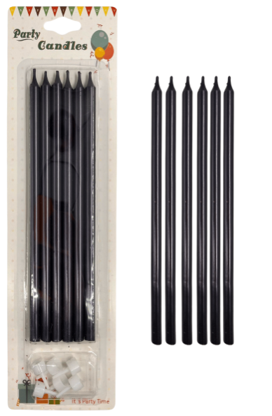 20 Cm Mum 6'lı Siyah