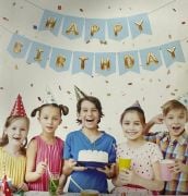 NEW ZARFLI BANNER HAPPY BİRTDAY MAVİ GOLD
