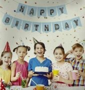 NEW ZARFLI BANNER HAPPY BİRTDAY MAVİ GÜMÜŞ
