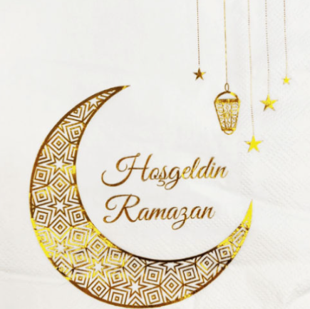 Kağıt Peçete Varak Baskılı Ramazan Hilal Model 20'li