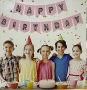 NEW ZARFLI BANNER HAPPY BİRTDAY PEMBE GÜMÜŞ