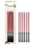 Mum İnce Kalem Model Metalik Kırmızı 15 Cm 6'lı