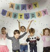 NEW ZARFLI BANNER HAPPY BİRTDAY MACARON GÜMÜŞ