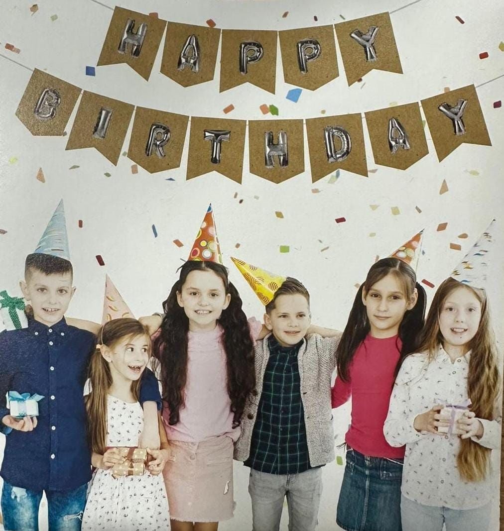 NEW ZARFLI BANNER HAPPY BİRTHDAY KRAFT GÜMÜŞ