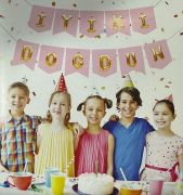 NEW ZARFLI BANNER İYİ Kİ DOĞDUN PEMBE GOLD