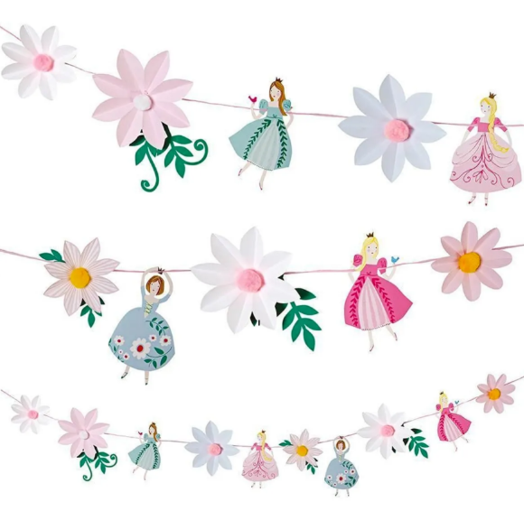 Prenses Temalı Kağıt Banner 10 Parça