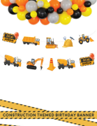 İnşaat Temalı Kağıt Banner 10 Parça