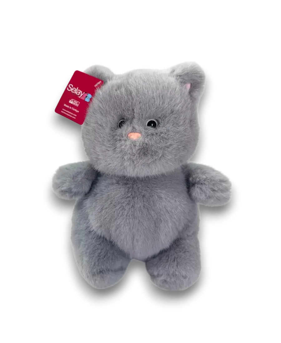 Peluş Kedi Gri 26 Cm 4518