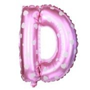 D Harf Pembe Kalpli Folyo Balon 16 inç