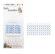 Mum İnce Puantiyeli Mavi 6 Cm 12 Parça