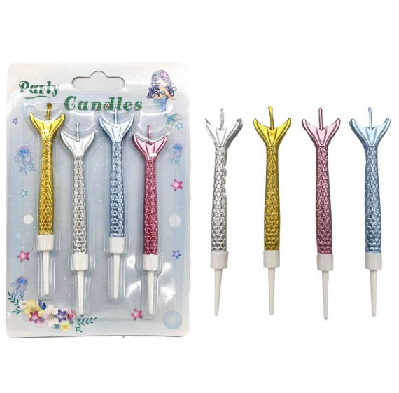 Mum Deniz Kızı Kuyruğu Renkli 12 cm 4 Parça