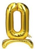 Ayaklı Gold Renkli 0 Rakam Folyo Balon
