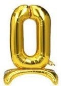 Ayaklı Gold Renkli 0 Rakam Folyo Balon