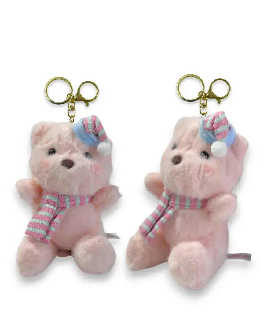 Peluş Ayıcık Anahtarlık 12 Cm Pembe 4492
