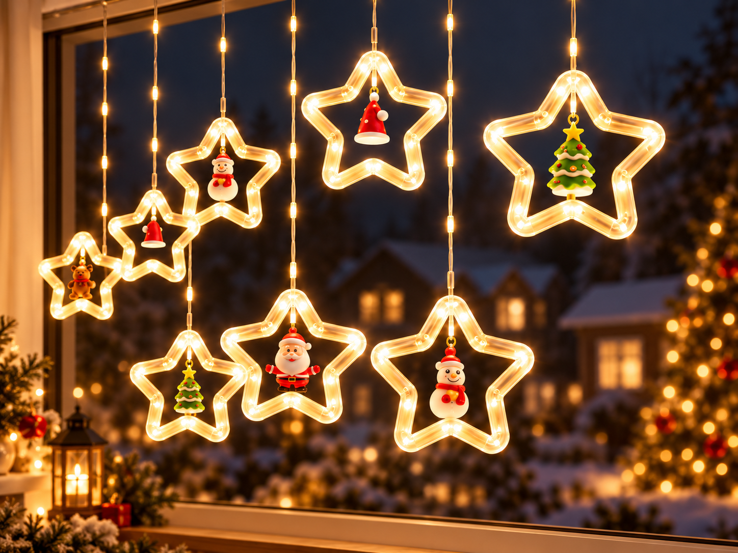 GÜNIŞIĞI FİGÜRLÜ YILDIZ SARKIT 3 mt * 80 cm