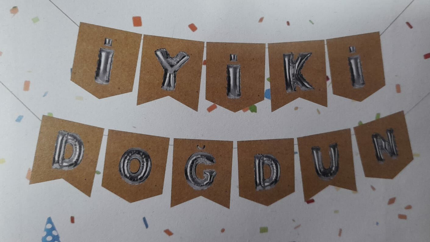 NEW ZARFLI BANNER İYİ Kİ DOĞDUN KRAFT GÜMÜŞ