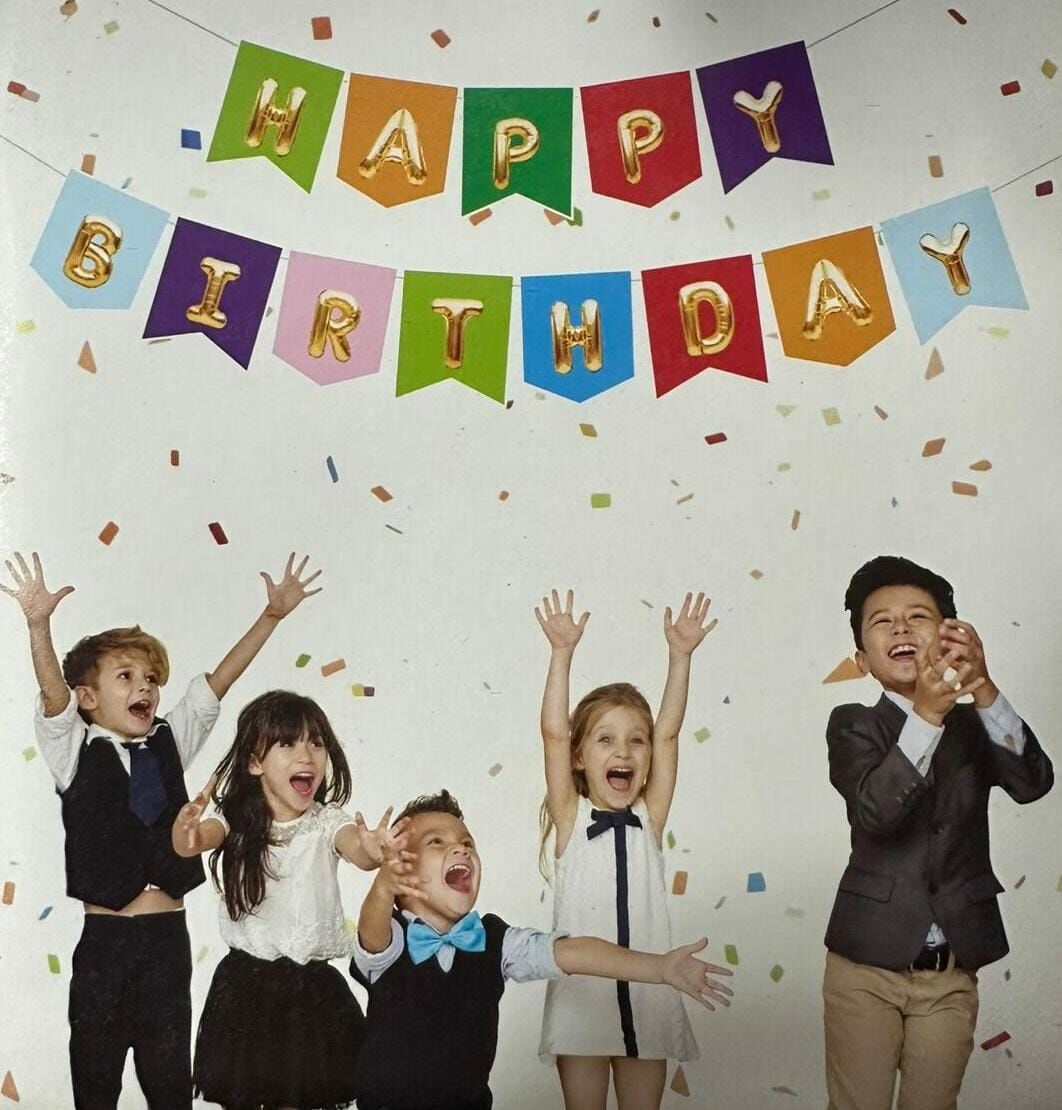 NEW ZARFLI BANNER HAPPY BİRTDAY RENKLİ GOLD