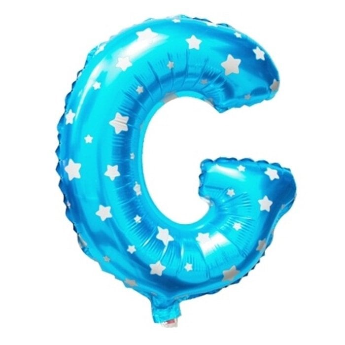 G Harf Mavi Yıldız Folyo Balon 16 inç