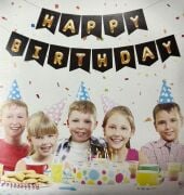 NEW ZARFLI BANNER HAPPY BİRTDAY SİYAH GOLD